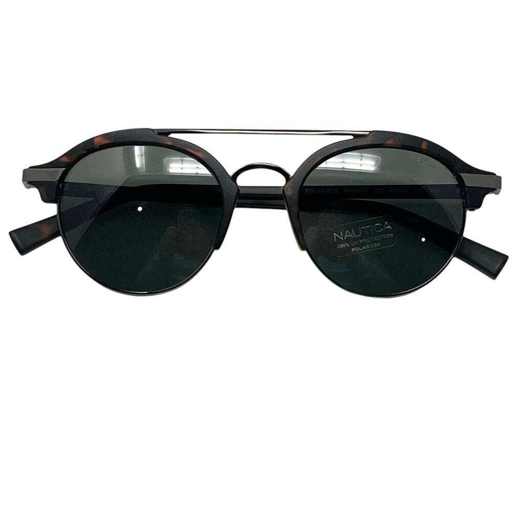NWOT Nautica Polarized Round Tortoise Shell Sunglasses Unisex